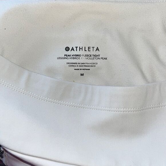 NEW WITH TAGS WOMEN’S ATHLETA BIRCH GRAY PEAK HYBRID FLEECE TIGHT SIZE MEDIUM - Picture 5 of 11